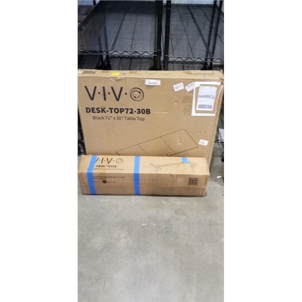 VIVO BLACK 71" X30" TABLE TOP & VIVO BLACK ELETRIC SINGLE MOTOR DESK FRAME