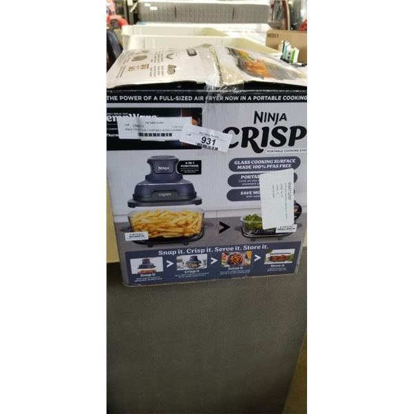 NINJA CRISPI 4-IN-1 PORTABLE GLASS COOKING SYSTEM - TESTED WORKING, RETAIL $189