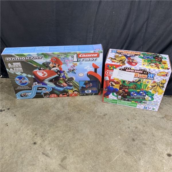 AS NEW CARRERA FIRST MARIO KART SLOT CARD TRACK AND SUPER MARIO MAZE GAME