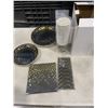Image 2 : 2 NEW PARTY PLATE SETS  BLACK DOTS - EACH BOX CONTAINS CUPS, STRAWS, NAPKINS, AND 2 PLATE SIZES