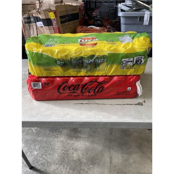 FLAT OF FUZE AND COCA COLA ZERO SUGAR, 32 PACKS, SOME MISSING