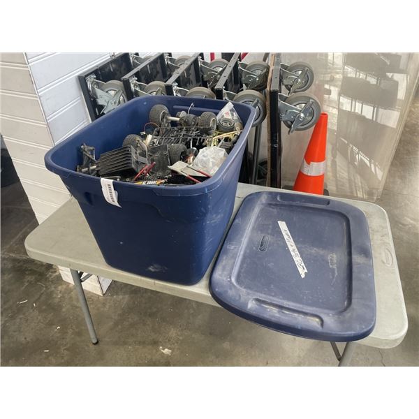 LARGE TOTE FULL OF RC CAR PARTS