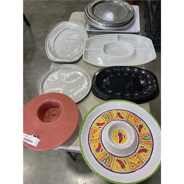 LARGE ASSORTMENT OF SERVING PLATTERS