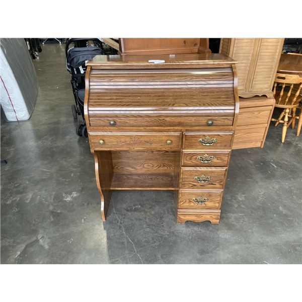 OAK ROLL TOP DESK
