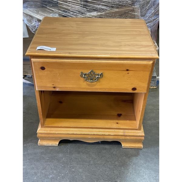 PINE 2 DRAWER NIGHT STAND WITH BRASS HARDWARE