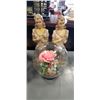 Image 1 : GLASS BALL W/ FLOWER AND BRASS BOOKENDS