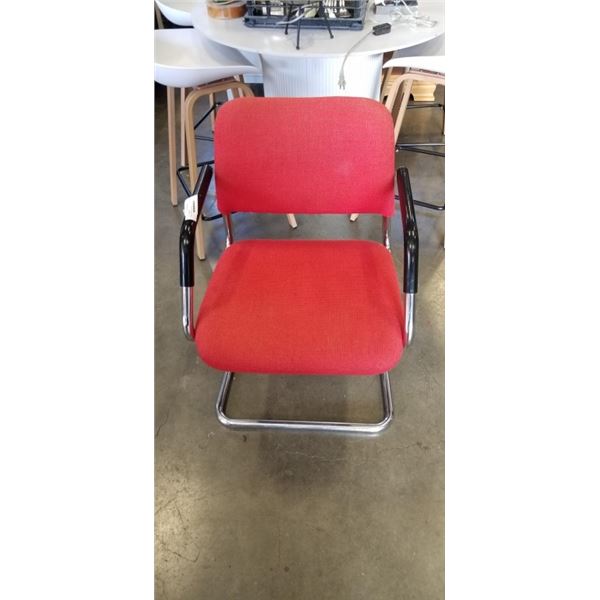 RED CHROME MCM CHAIR