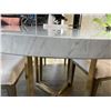 Image 7 : RESTORATION HARDWARE ROUND MARBLE TABLE WITH 4 UPHOLSTERED CHAIRS, 48 INCH DIAMETER