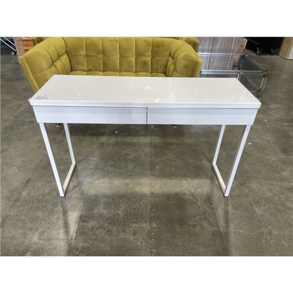 MODERN WHITE 2 DRAWER HALL TABLE
