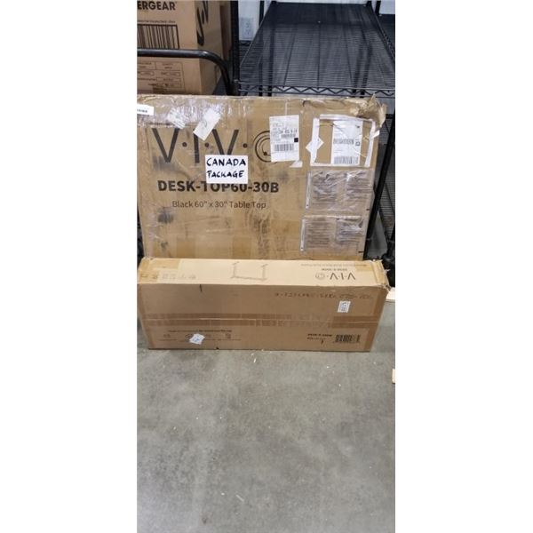 VIVO BLACK 60"X30" TABLE TOP AND VIVO WHITE ELECTRIC DUAL MOTOR DESK FRAME