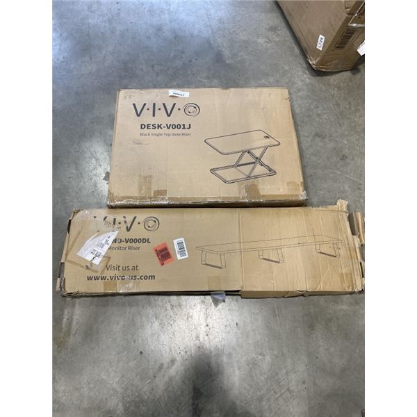 VIVO BLACK SINGLE TOP DESK RISER AND VIVO DESK MONITOR RISER