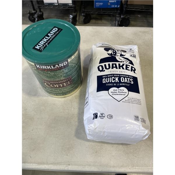 QUAKER QUICK OATS AND KIRKLAND DECAFFE COFFEE