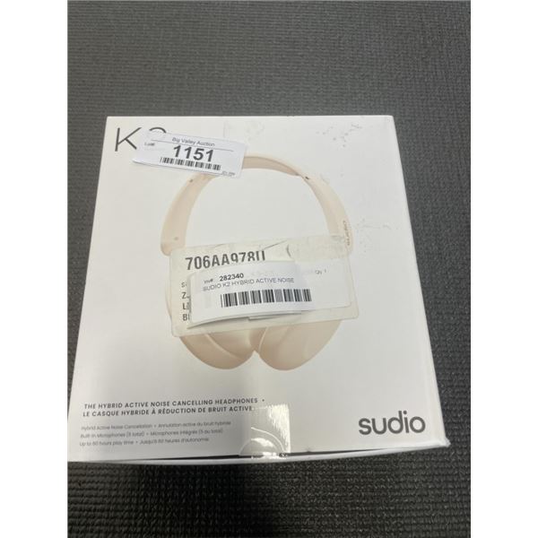 SUDIO K2 HYBRID ACTIVE NOISE CANCELLING WIRELESS BLUETOOTH HEADPHONES