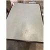 Image 3 : PUB DINING TABLE WITH CAST IRON BASE, AND 4 AS NEW LEATHER SEAT SOLID WOOD DINING CHAIRS, TABLE IS 4