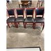 Image 4 : PUB DINING TABLE WITH CAST IRON BASE, AND 4 AS NEW LEATHER SEAT SOLID WOOD DINING CHAIRS, TABLE IS 4