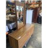 Image 2 : DEFEHR VINTAGE 9 DRAWER DRESSER WITH MIRROR, ONE LEG NEEDS TO BE REATTACHED, NOT BROKEN, STRIPPED TH