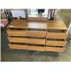 Image 3 : DEFEHR VINTAGE 9 DRAWER DRESSER WITH MIRROR, ONE LEG NEEDS TO BE REATTACHED, NOT BROKEN, STRIPPED TH
