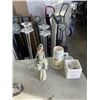 Image 2 : 2 LARGE BLOWN GLASS CANDLE STANDS AND LOT OF ASSORTED COLLECTIBLES