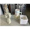 Image 3 : 2 LARGE BLOWN GLASS CANDLE STANDS AND LOT OF ASSORTED COLLECTIBLES