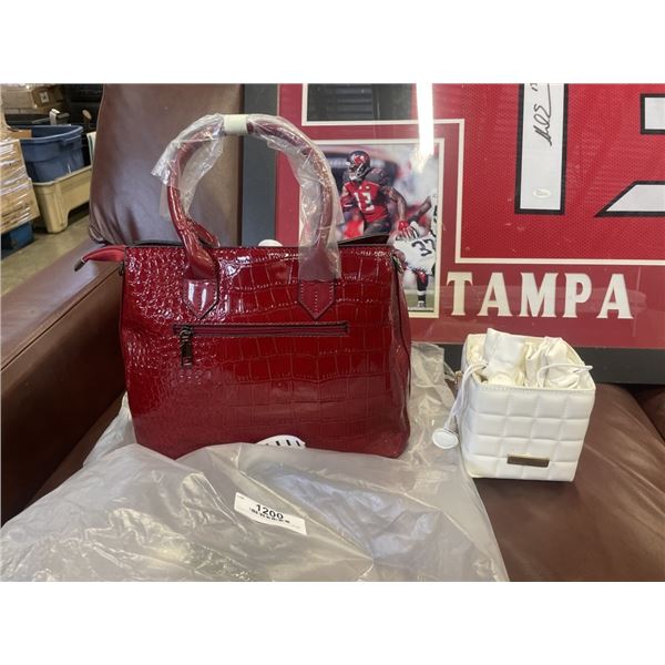 2 NEW PURSES, RED AND WHITE