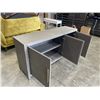Image 3 : MODERN 3 DRAWER GREY SERVING CABINET