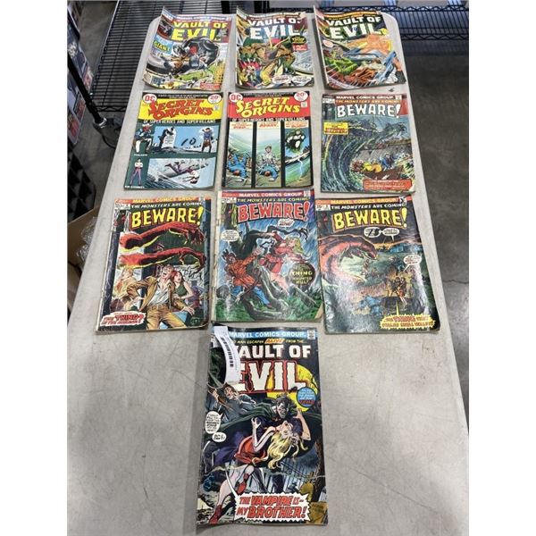 10 VINTAGE ASSORTED 20 CENT COMICS - MOSTLY 1970'S