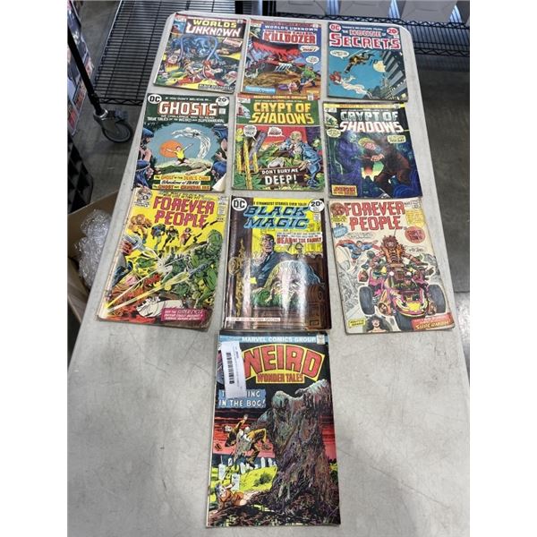 10 VINTAGE ASSORTED 20 CENT COMICS - MOSTLY 1970'S