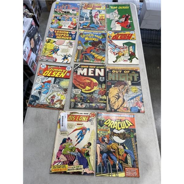 10 VINTAGE ASSORTED 20 CENT COMICS - MOSTLY 1970'S