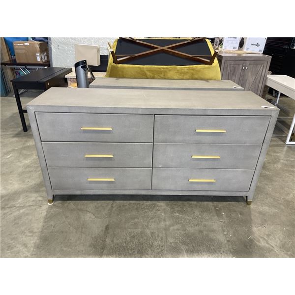 MODERN GREY 6 DRAWER DRESSER