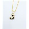 Image 4 : 10KT YELLOW GOLD CZ (0.37CT) FLOWER DESIGN PENDANT WITH GOLD PLATED STERLING SILVER CHAIN, W/A $680.