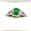 Image 1 : STERLING SILVER NATURAL GREEN ONYX (1.40CT) WITH CZ (0.20CT) RING, SIZE 9, W/A $260.00.