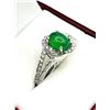 Image 2 : STERLING SILVER NATURAL GREEN ONYX (1.40CT) WITH CZ (0.20CT) RING, SIZE 9, W/A $260.00.