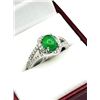 Image 4 : STERLING SILVER NATURAL GREEN ONYX (1.40CT) WITH CZ (0.20CT) RING, SIZE 9, W/A $260.00.
