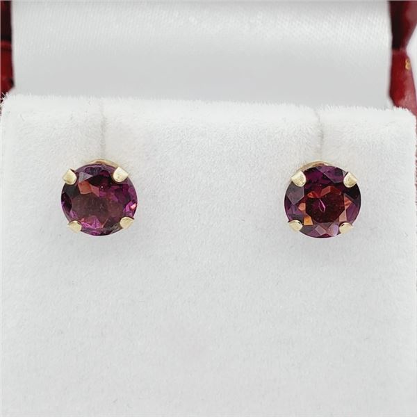 10KT YELLOW GOLD NATURAL GARNET (2.02CT) EARRINGS, W/A $700.00. GARNET IS THE BIRTHSTONE FOR JANUARY