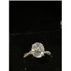 Image 3 : NEW S925 4.0CT OVAL CUT SIMULATED DIAMOND (CZ) TWIST RING SIZE 7.5 MOUNTED IN 925 STERLING SILVER W/