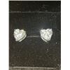Image 2 : NEW S925 2.0CT SIMULATED DIAMOND (CZ) HEART EARRINGS, MOUNTED IN 925 STERLING SILVER W/ WHITE GOLD O