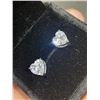 Image 3 : NEW S925 2.0CT SIMULATED DIAMOND (CZ) HEART EARRINGS, MOUNTED IN 925 STERLING SILVER W/ WHITE GOLD O
