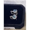 Image 2 : NEW S925 1.0CT EACH NATURAL SWISS BLUE TOPAZ LEVERBACK EARRINGS MOUNTED IN 925 STERLING SILVER W/ WH