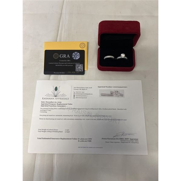 2.00 CT GRA CERTIFIED ROUND BRILLIANT CUT MOISSANITE STONE VVS D COLOR WITH 36 ROUND BRILLIANT CUT C