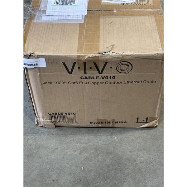 VIVO BLACK 1000FT CAT6 FULL COPPER OUTDOOR ETHERNET  CABLE