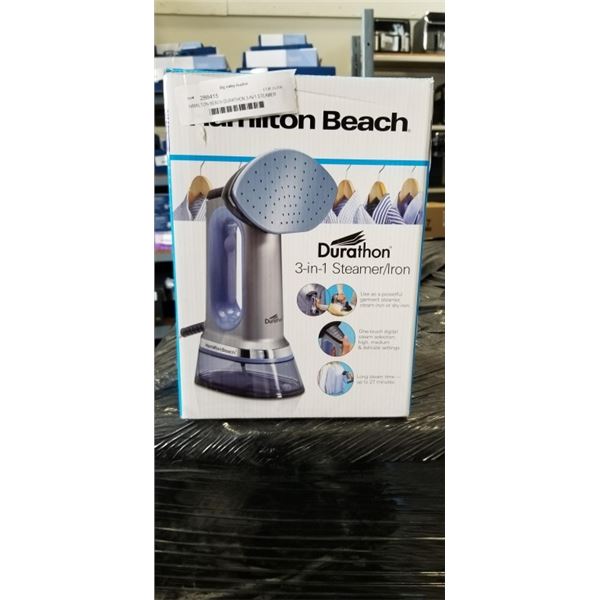HAMILTON BEACH DURATHON 3-IN-1 STEAMER AND IRON - TESTED WORKING, RETAIL $69