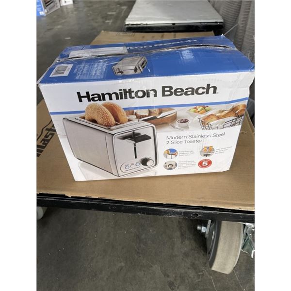 HAMILTON BEACH 2 SLICE TOASTER - TESTED WORKING, RETAIL $49