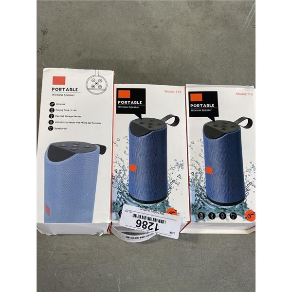 3 PORTABLE BLUETOOTH SPEAKERS