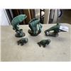 Image 1 : BLUE MOUNTAIN POTTER ANIMAL FIGURES - SWAN, DOLPHIN, FISH, AND 2 SEALS