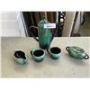 Image 1 : BLUE MOUNTAIN POTTER COFFEE SET - CREAM, SUAGR, COFFEE POT, AND 2 MUGS