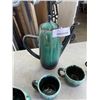 Image 2 : BLUE MOUNTAIN POTTER COFFEE SET - CREAM, SUAGR, COFFEE POT, AND 2 MUGS