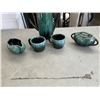 Image 3 : BLUE MOUNTAIN POTTER COFFEE SET - CREAM, SUAGR, COFFEE POT, AND 2 MUGS