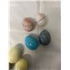 Image 2 : BAG W/ 7 SEMI PRECIOUS STONE EGGS