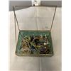 Image 2 : GLASS JEWELRY CASE W/ LOTS OF CONTENTS