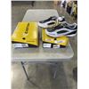 Image 1 : 2 NEW PAIRS OF EASTON DIAMOND LO WFII SIZE 9 AND 8 BASEBALL CLEATS BLACK / WHITE